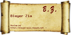 Bleyer Zia névjegykártya